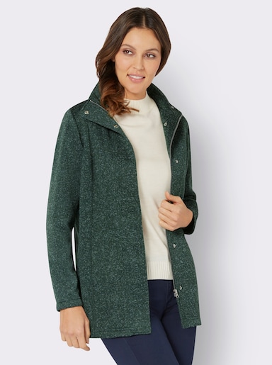 Strickfleecejacke - moos-jade-meliert