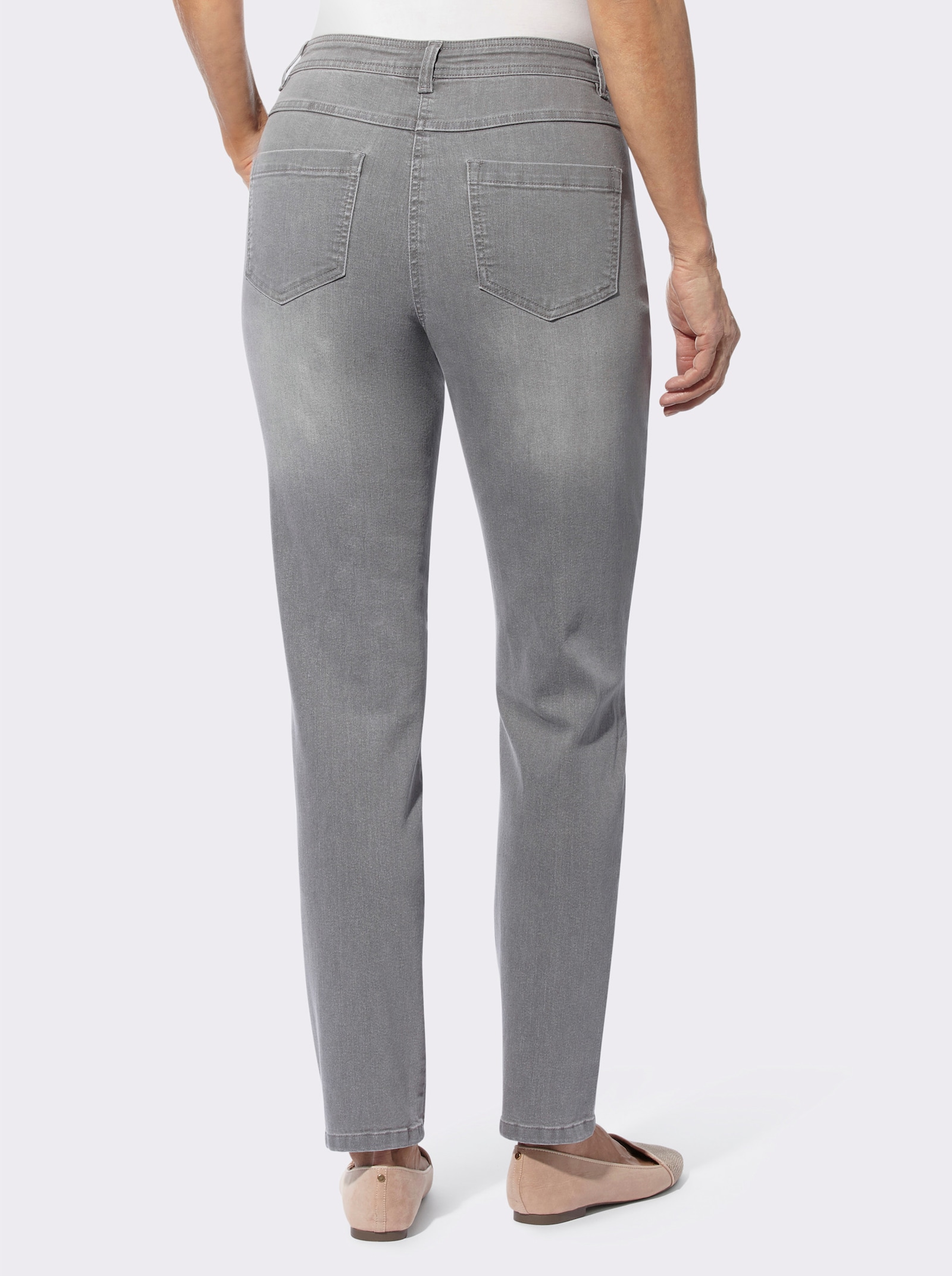 Džínsy s trblietavými kamienkami - Sivá džínsovina