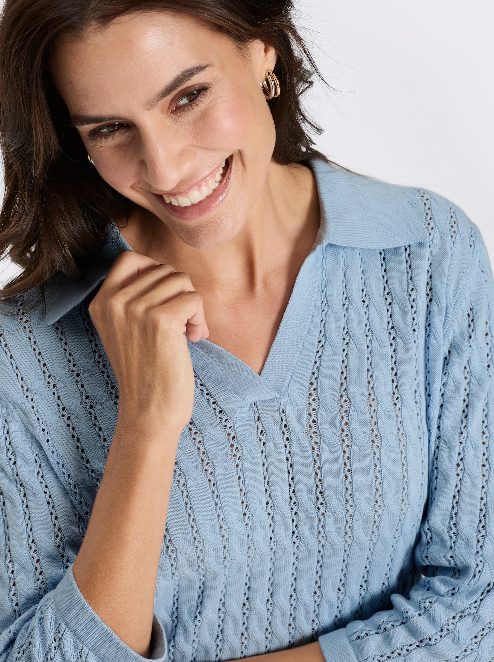 Polopullover - eisblau