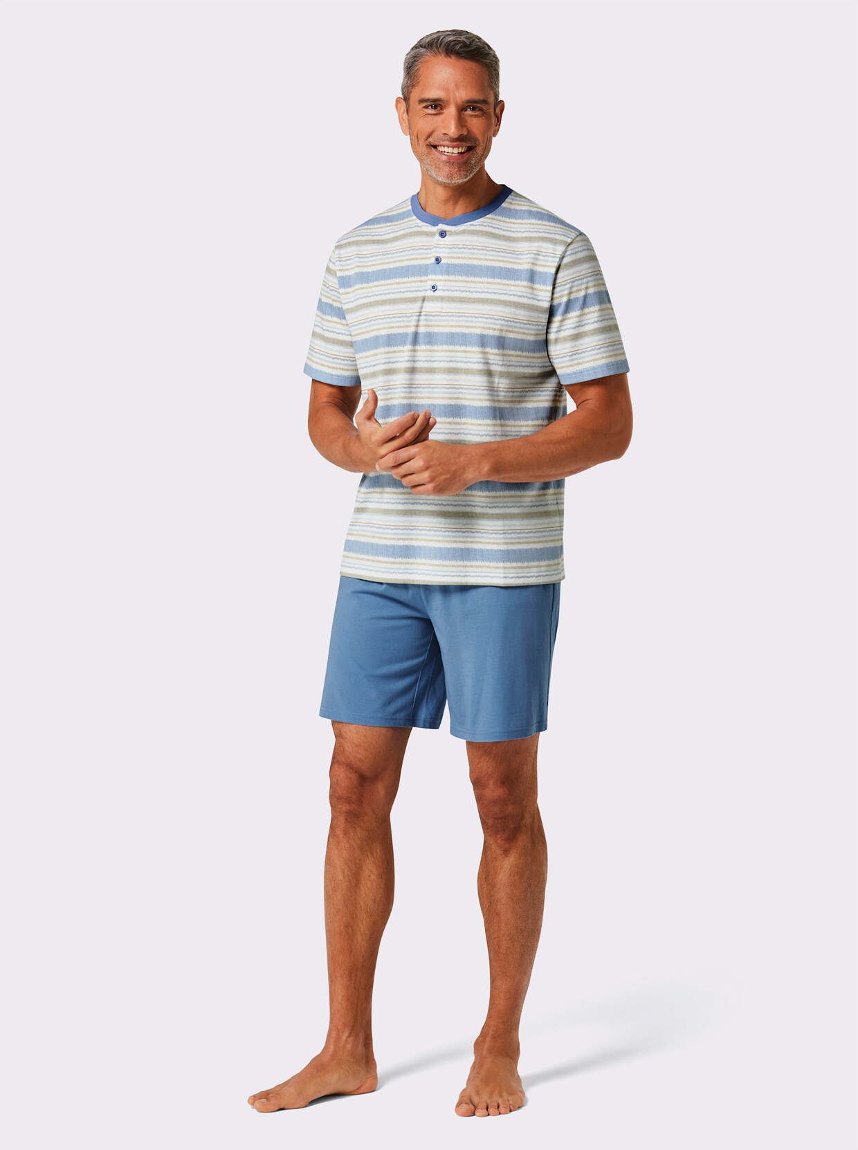wäschepur men Shorty's - salie + middenblauw