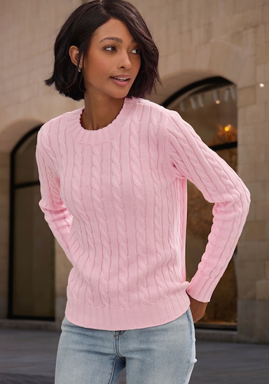 LASCANA Pull encolure ronde - rose