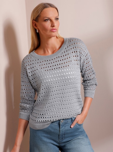 heine Langarm-Pullover - steingrau-meliert