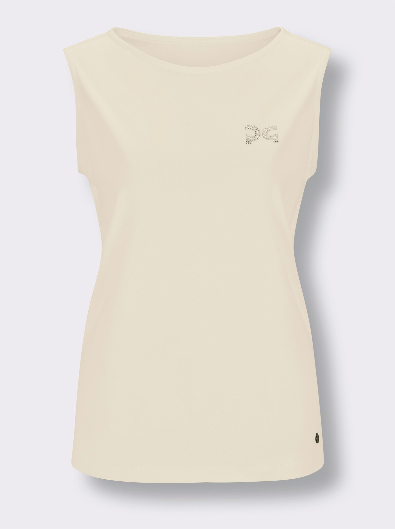 CREATION L PREMIUM Shirttop mit Glitzersteinchen - champagner
