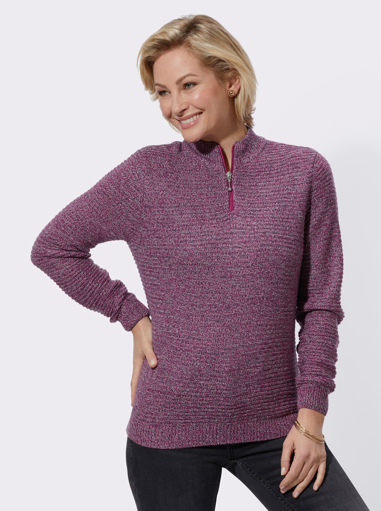 Pullover - erika-marine-meliert