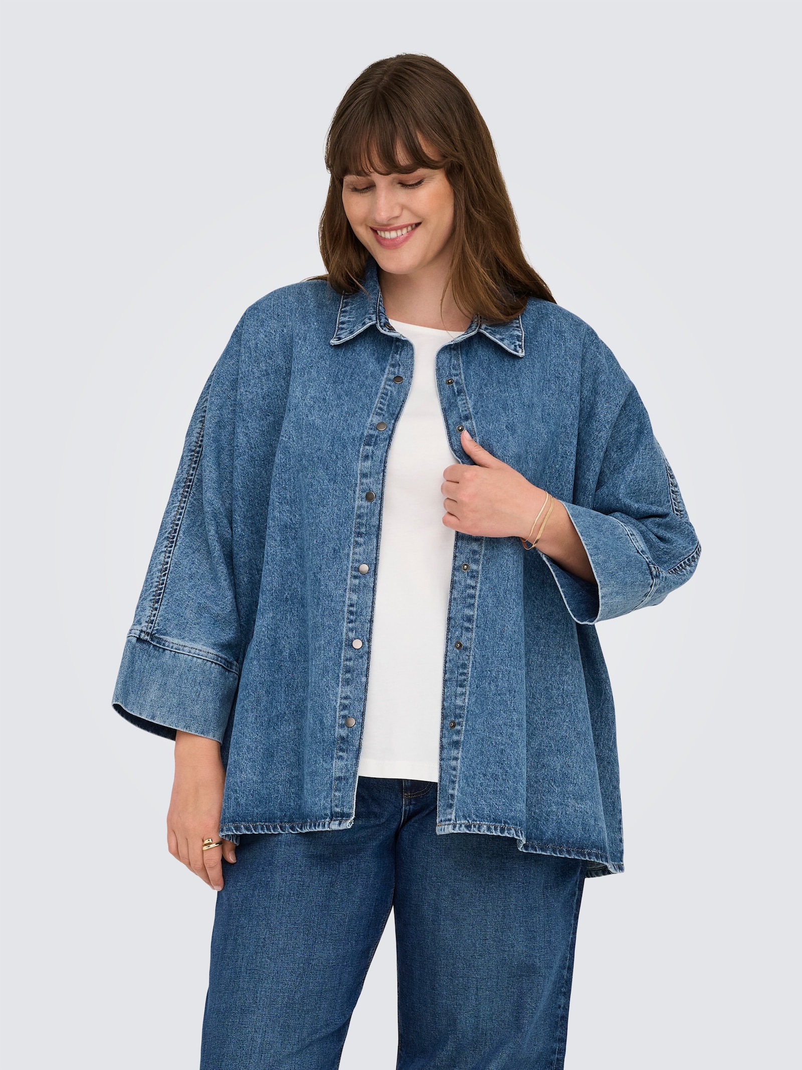 ONLY CARMAKOMA Jeansbluse - medium blue denim