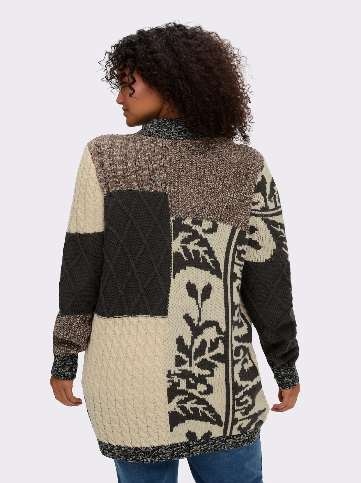 sheego by Joe Browns Strickjacke - schoko-champagner-gemustert