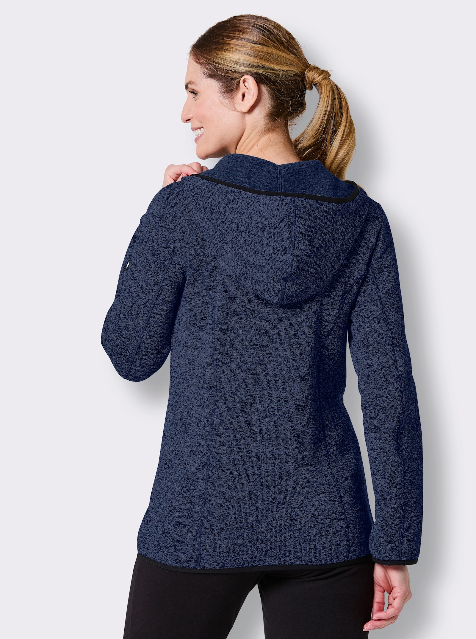 Catamaran Sports Strickfleecejacke mit Kapuze - marine-meliert