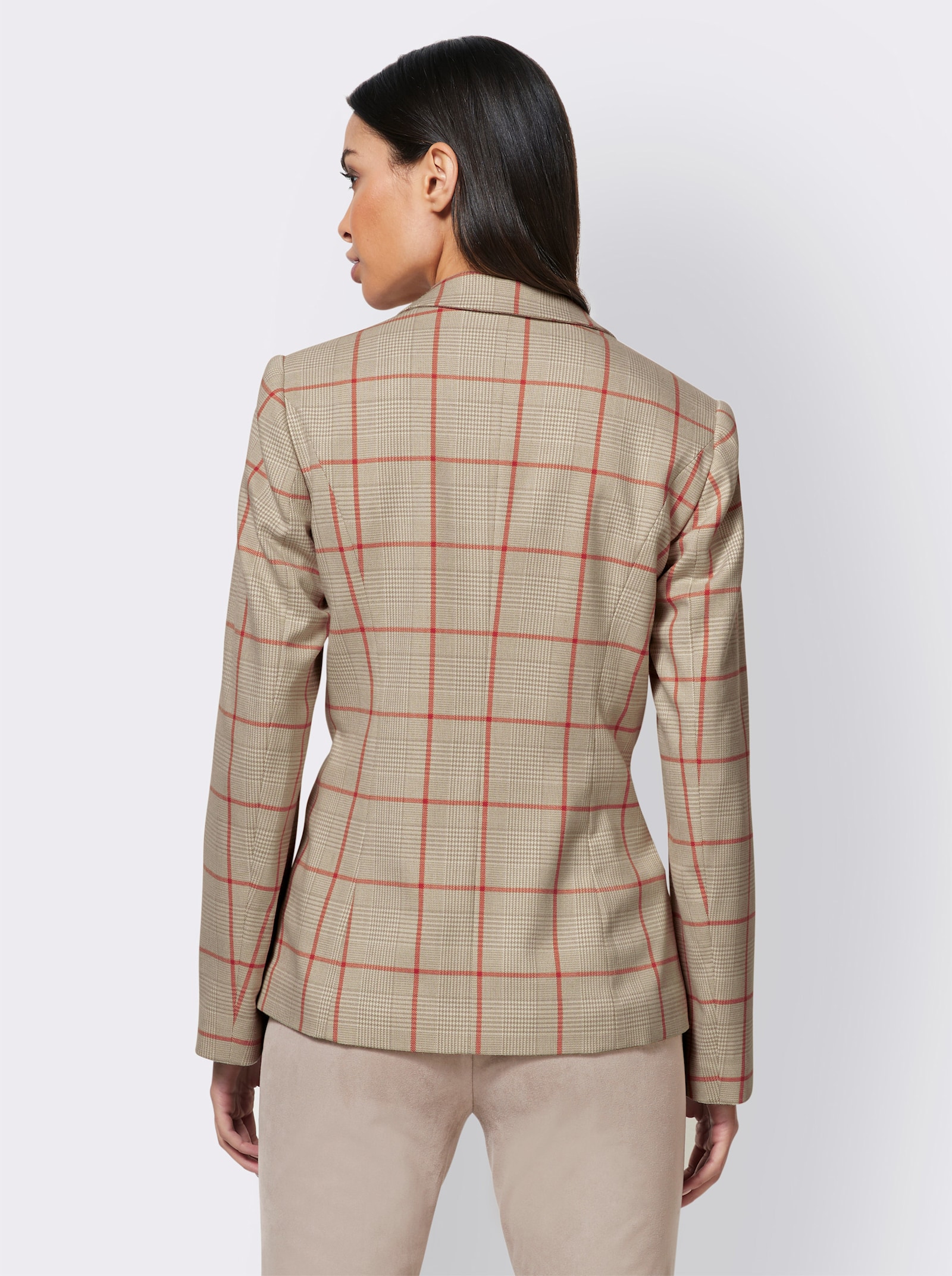 heine Blazer mit Glencheck-Karo - ecru-sesam-kariert