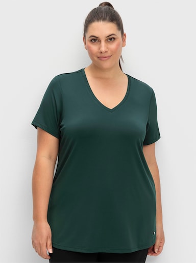 sheego Funktionsshirt - tiefgrün