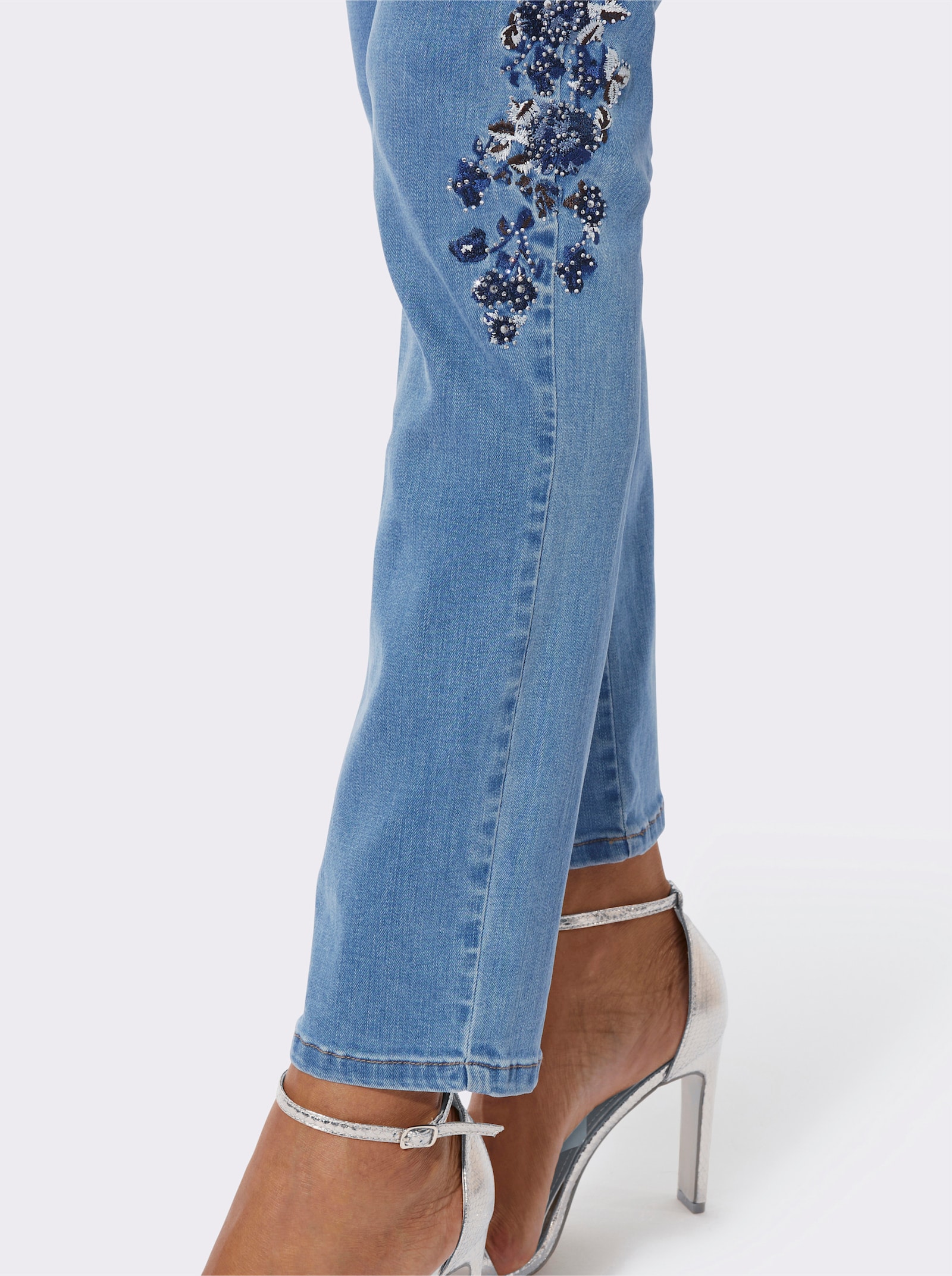 5-pocketjeans met katoen - blue-bleached