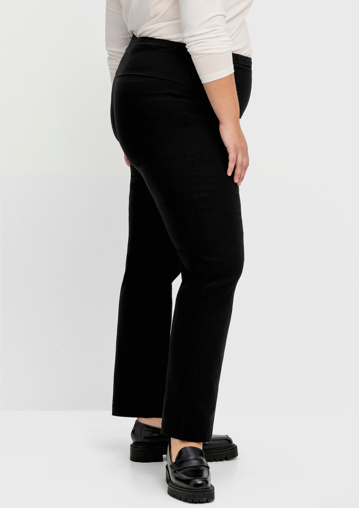 sheego comfortbroek - zwart