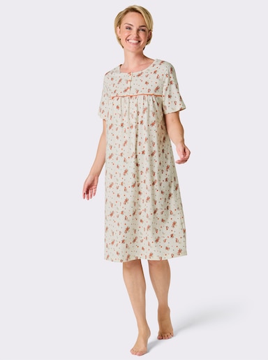 wäschepur Nachthemd - champagner-apricot-bedruckt