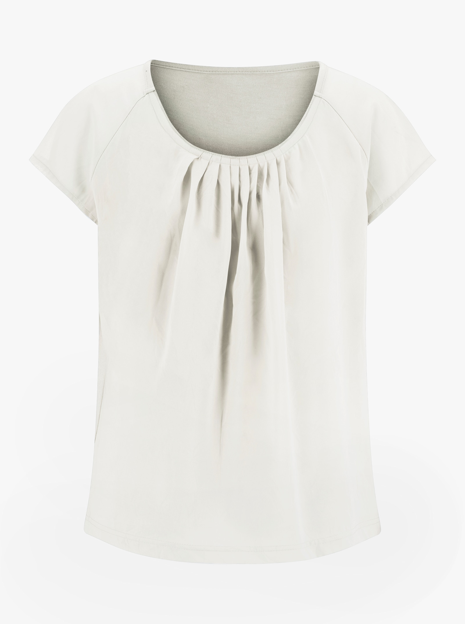 Blusenshirt im Material-Mix - ecru