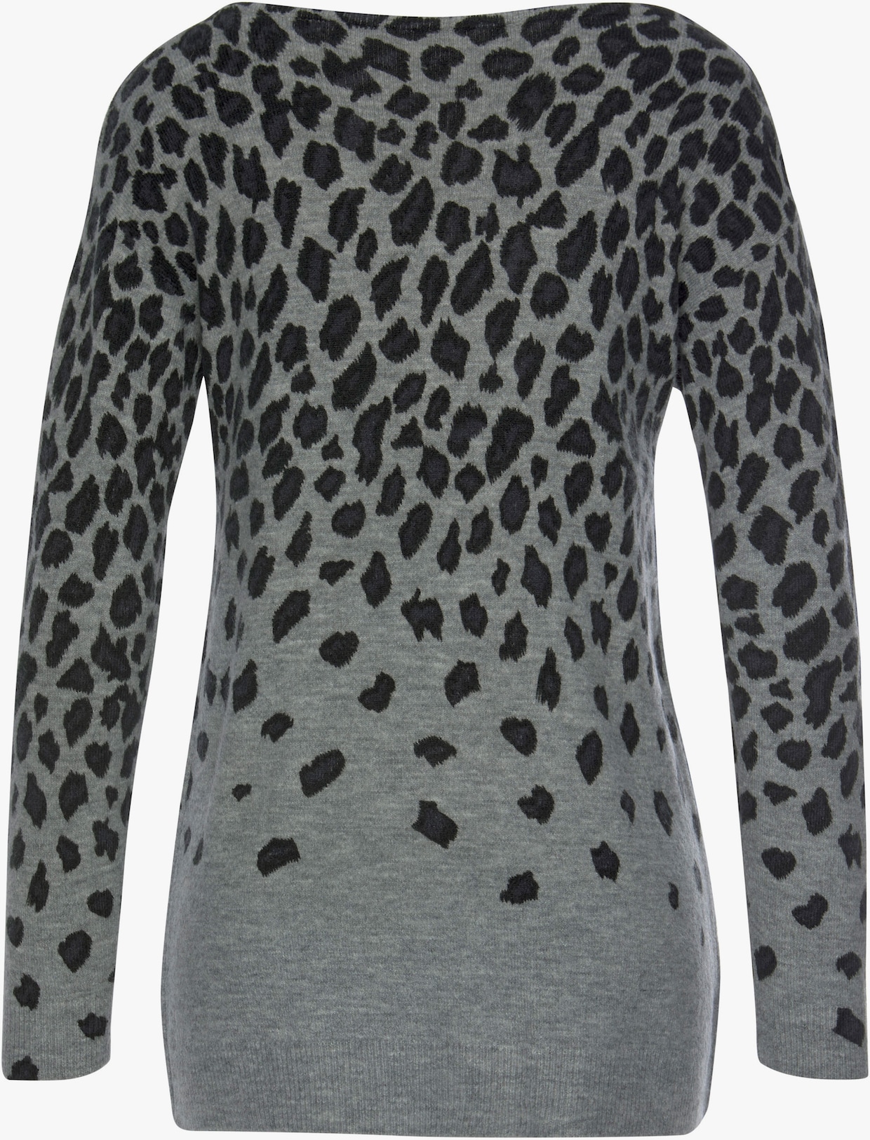 LASCANA Pull en tricot - gris chiné-léopard