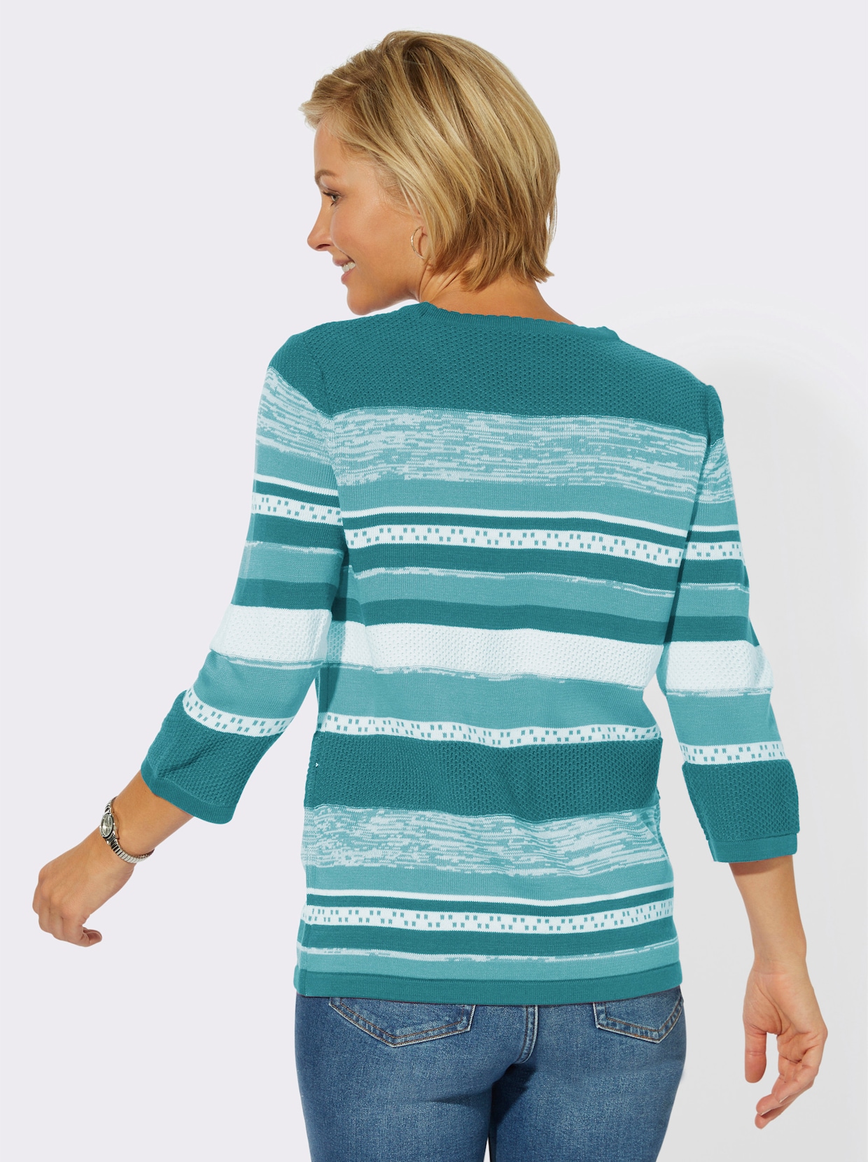 Pullover met ronde hals - turquoise