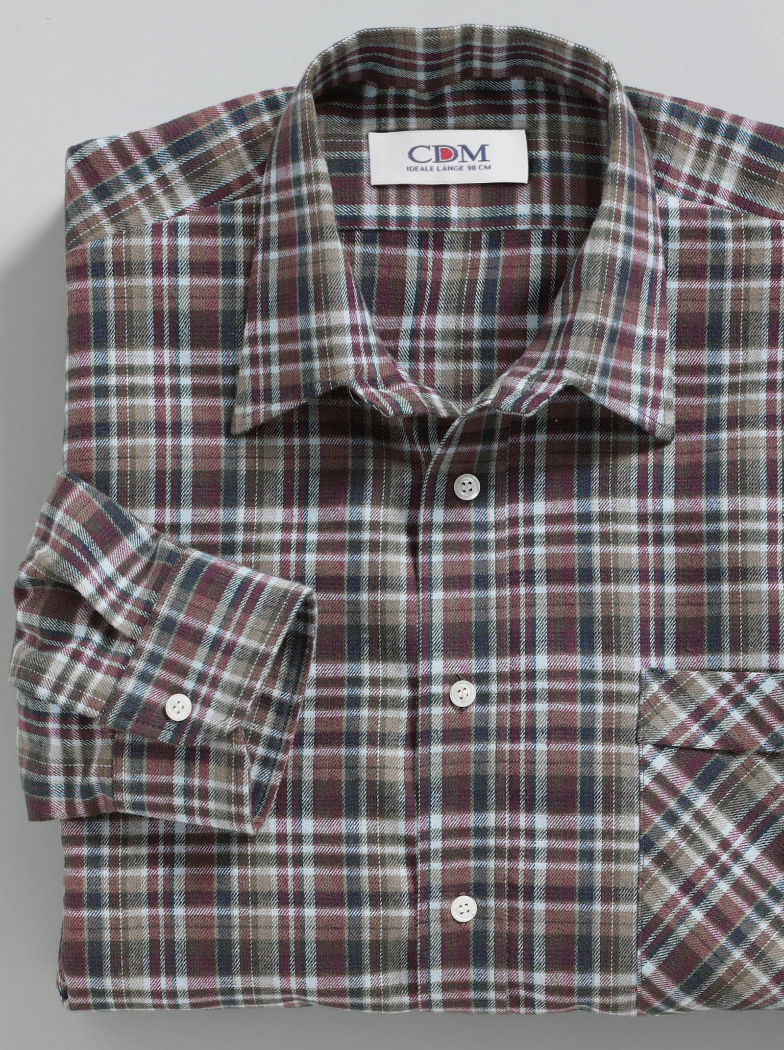 Bekväm skjorta - bordeaux, rutig