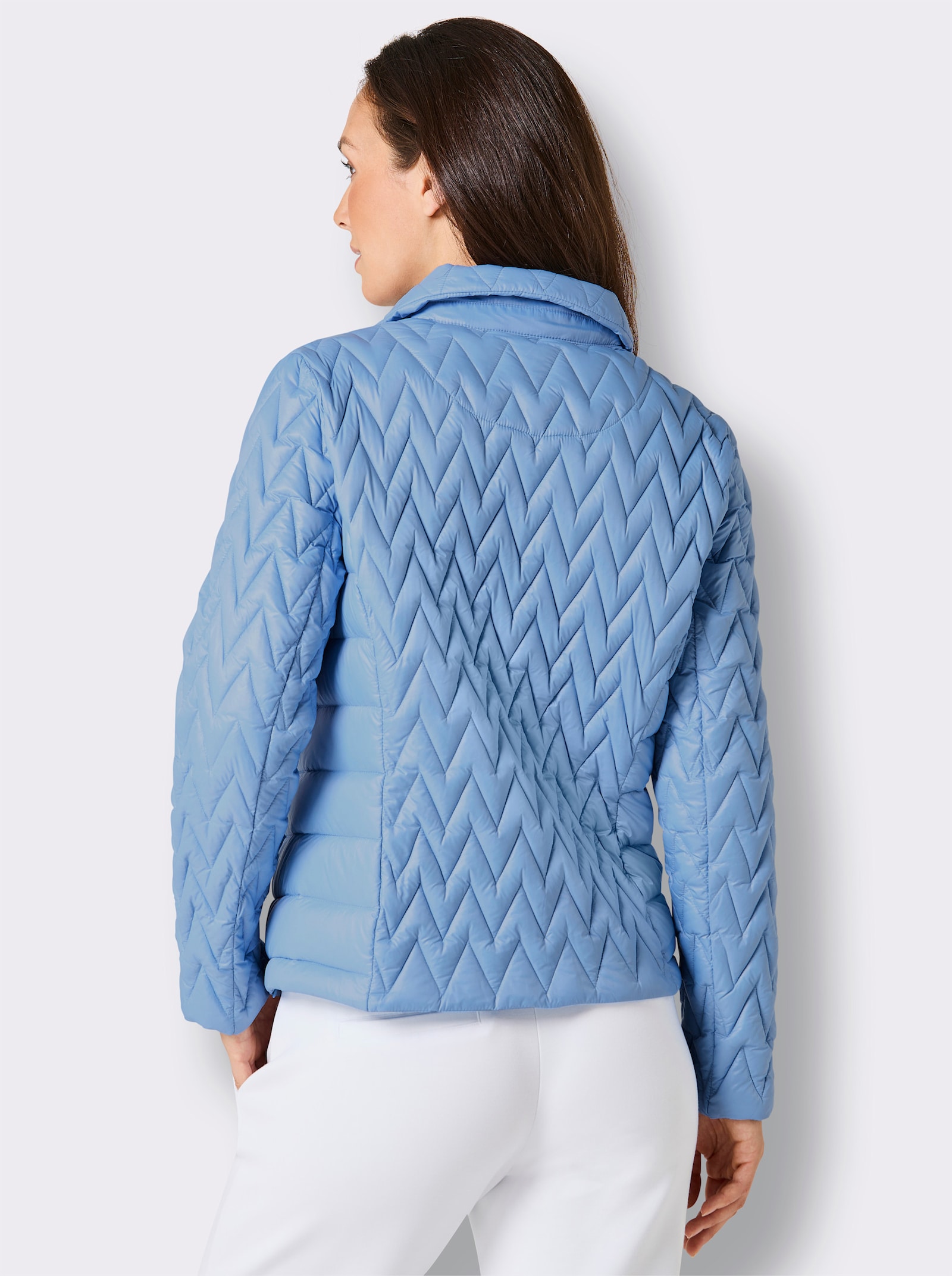 CREATION L PREMIUM Veste légère en duvet avec accessoires décoratifs - bleu ciel