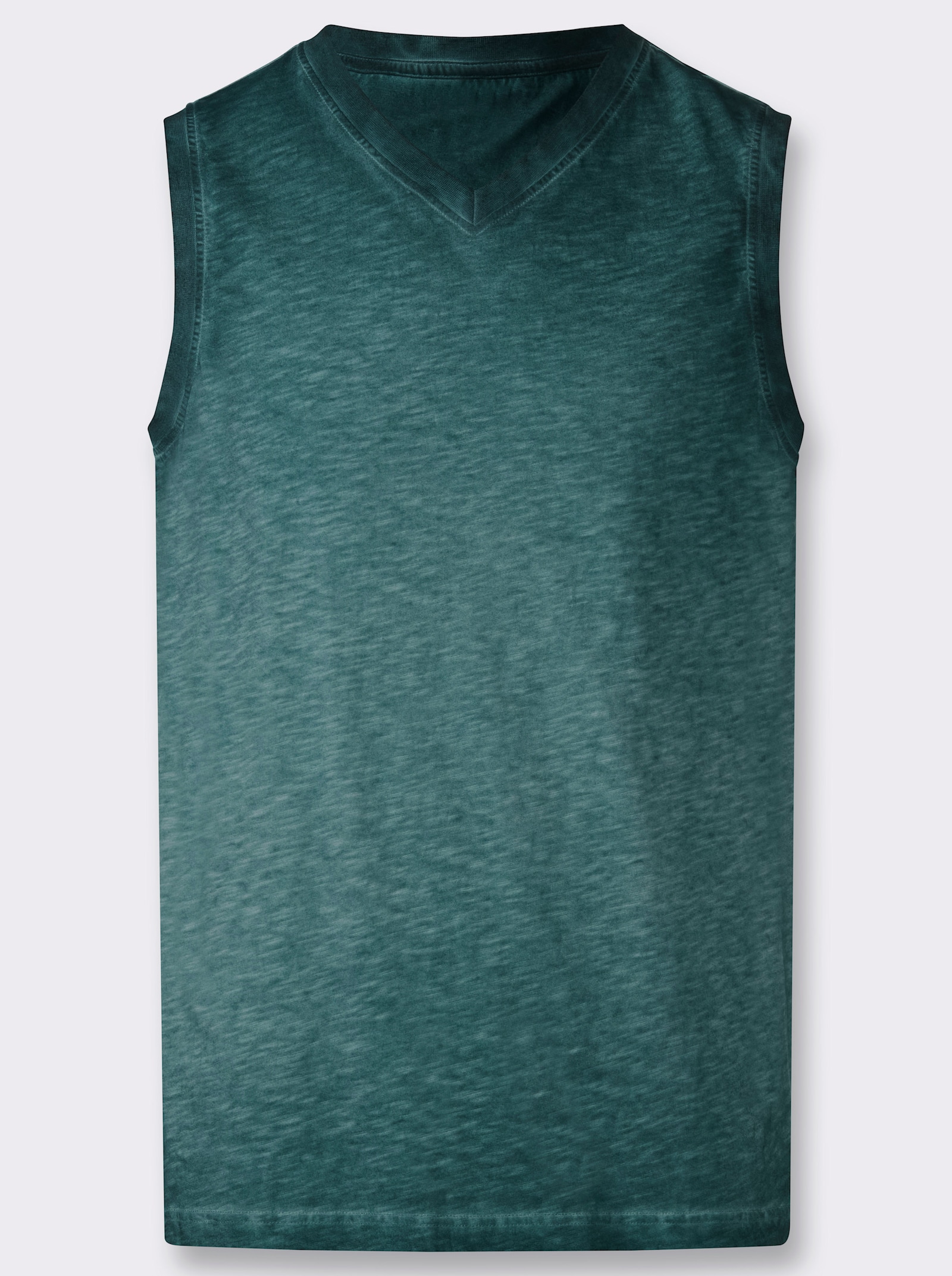 V-Shirt ärmellos, aus Baumwolle - petrol