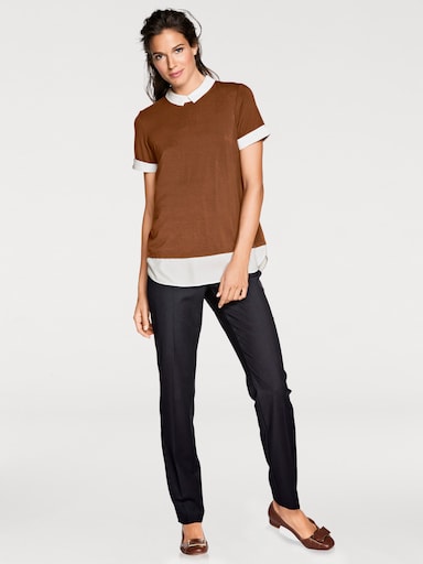 heine Rundhals-Shirt - camel