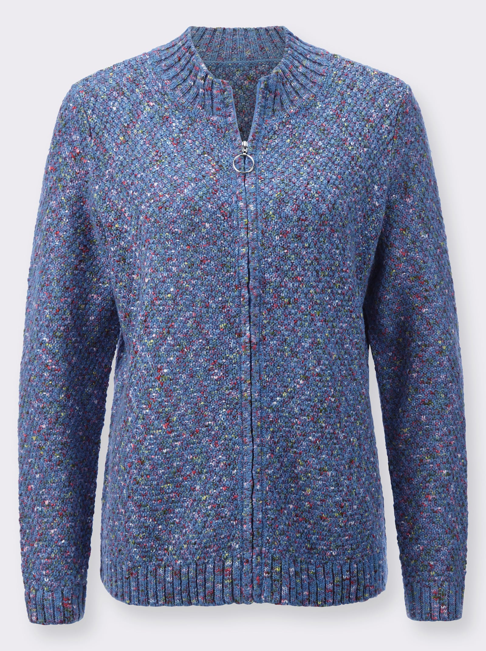 Kofta i melerat material - mellanblå, melerad