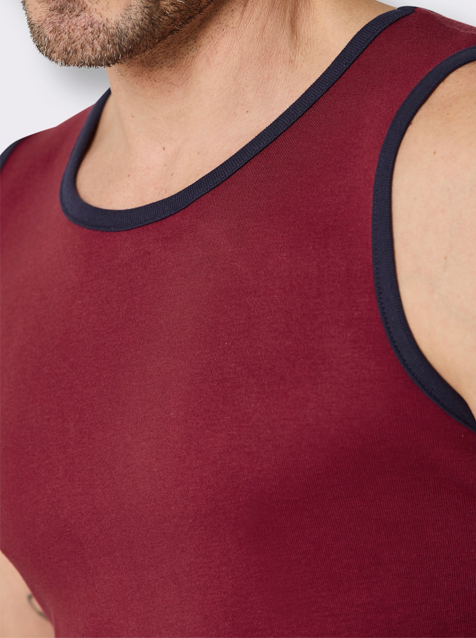 wäschepur men Unterhemd - marine + dunkelrot