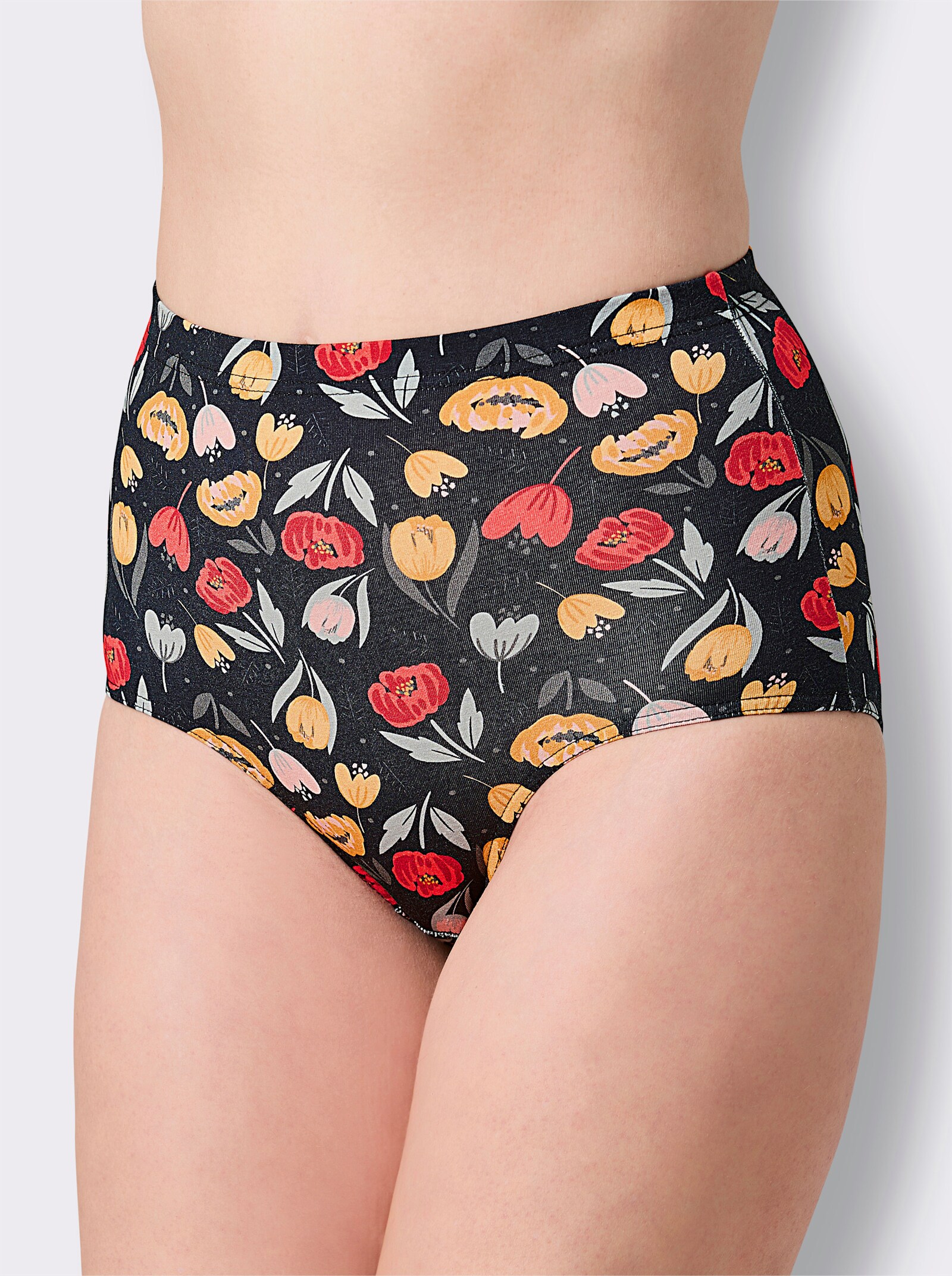wäschepur Taillenslip - schwarz-rot-bedruckt
