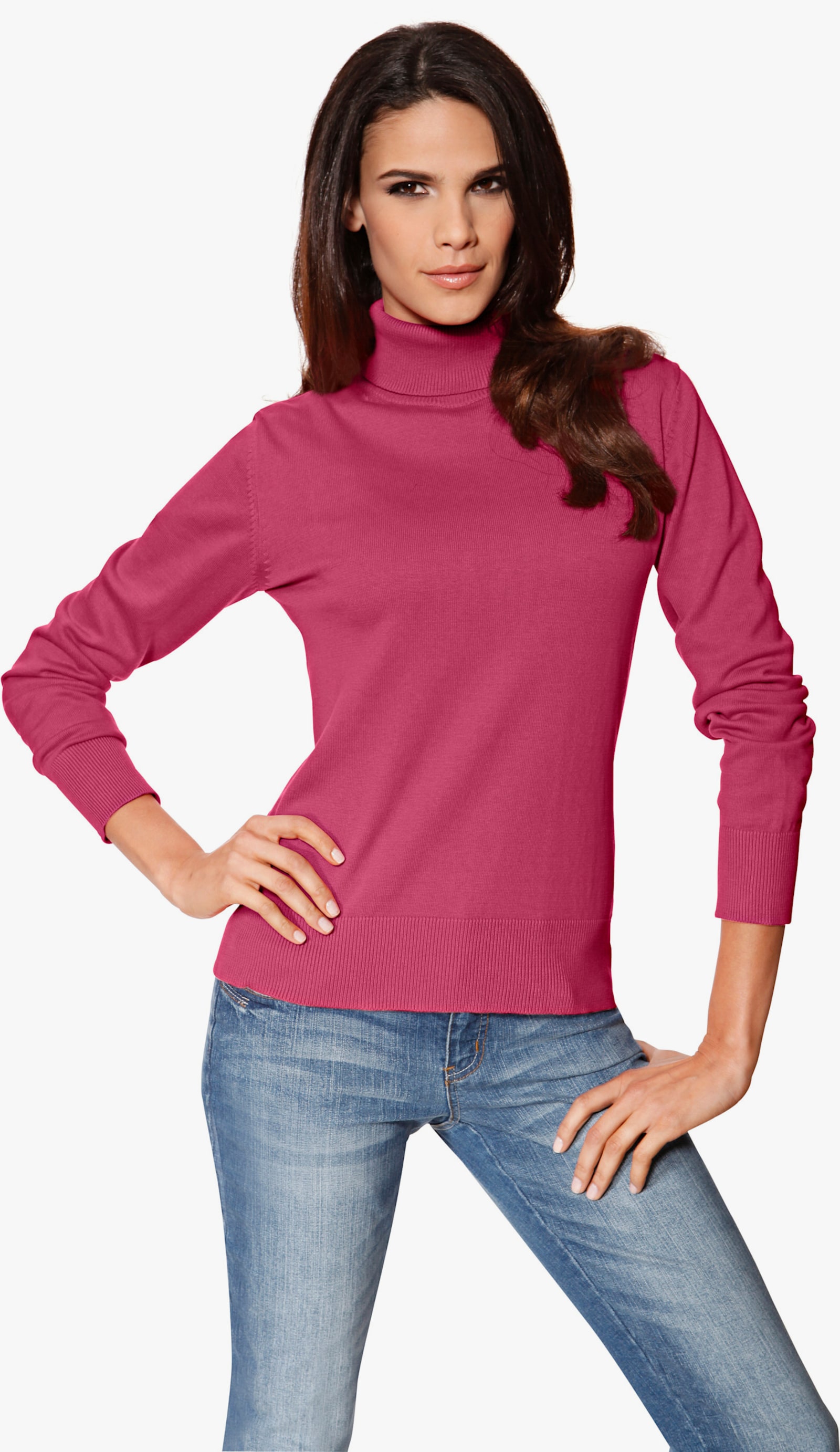 heine Rollkragenpullover in Feinstrick-Qualität - pink
