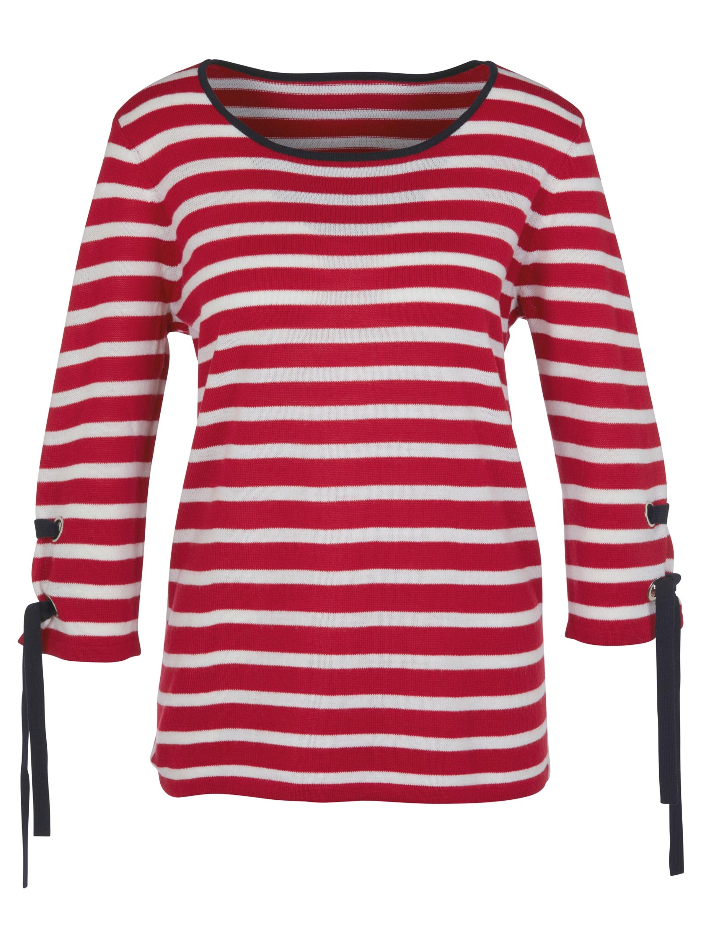 Pullover - rot-geringelt