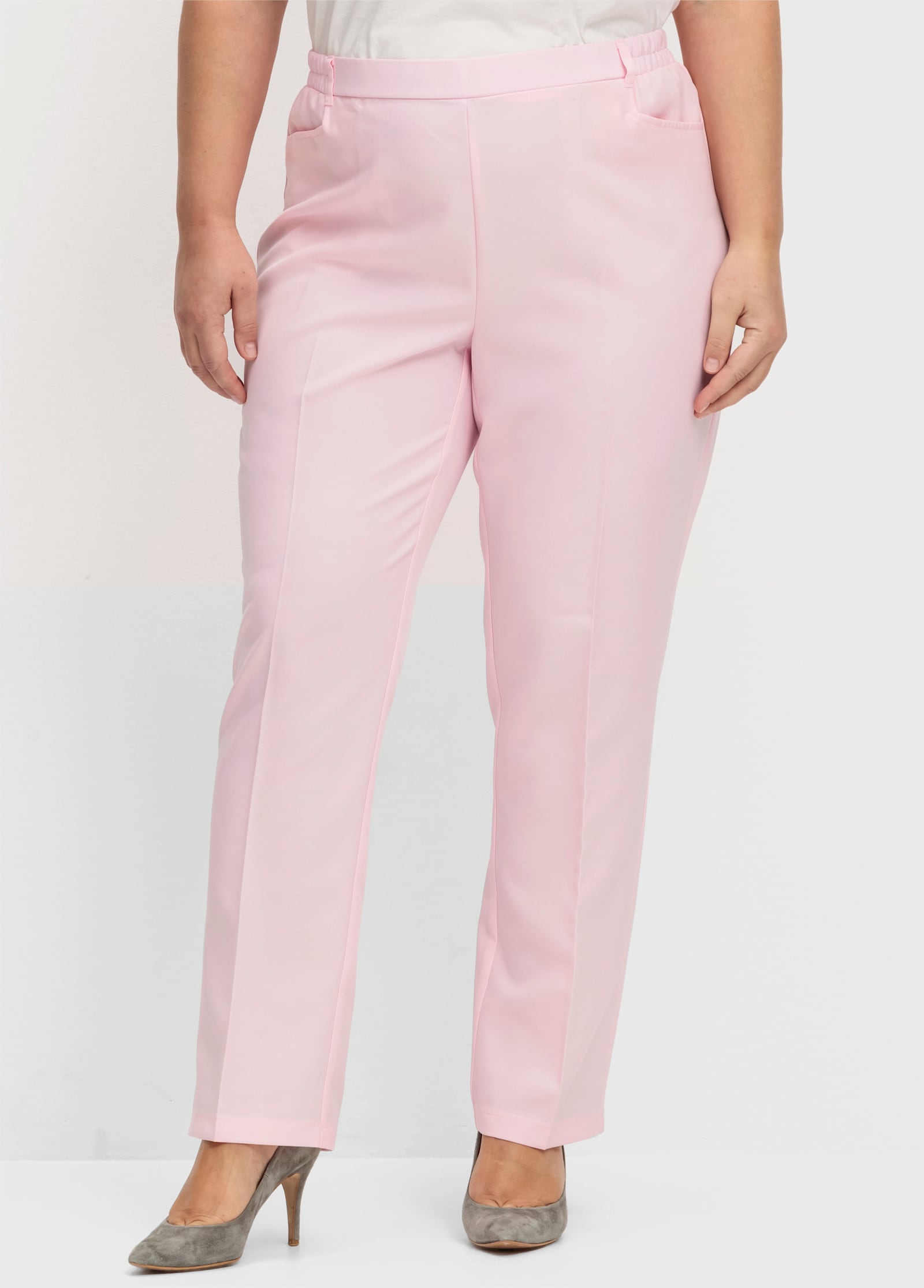 Bügelfaltenhose mit Rundum-Dehnbund - rose