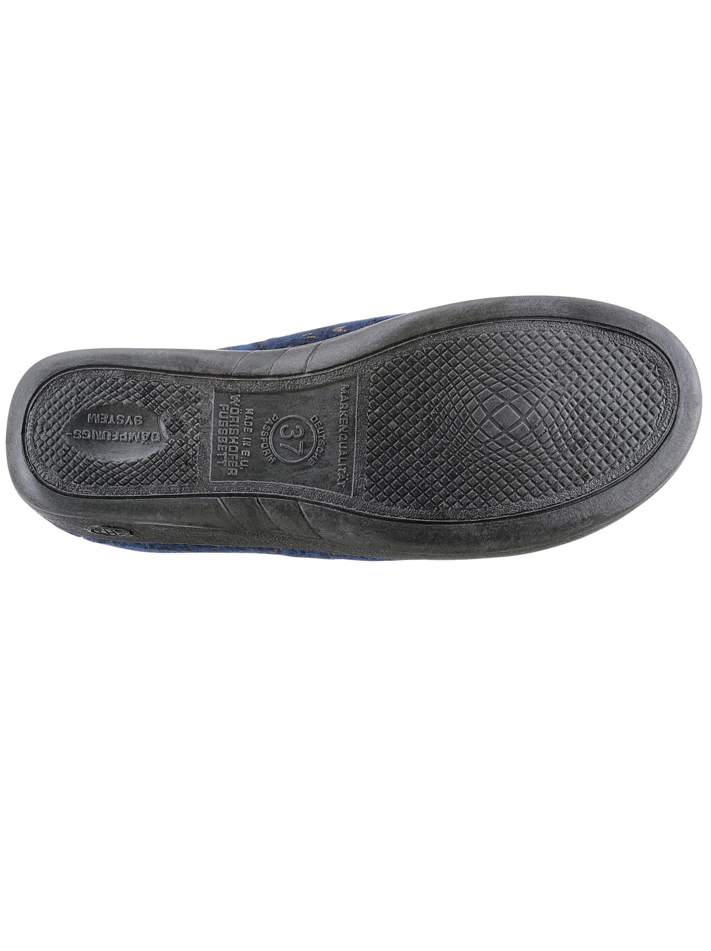 Landgraf Hausschuh - marine-gemustert