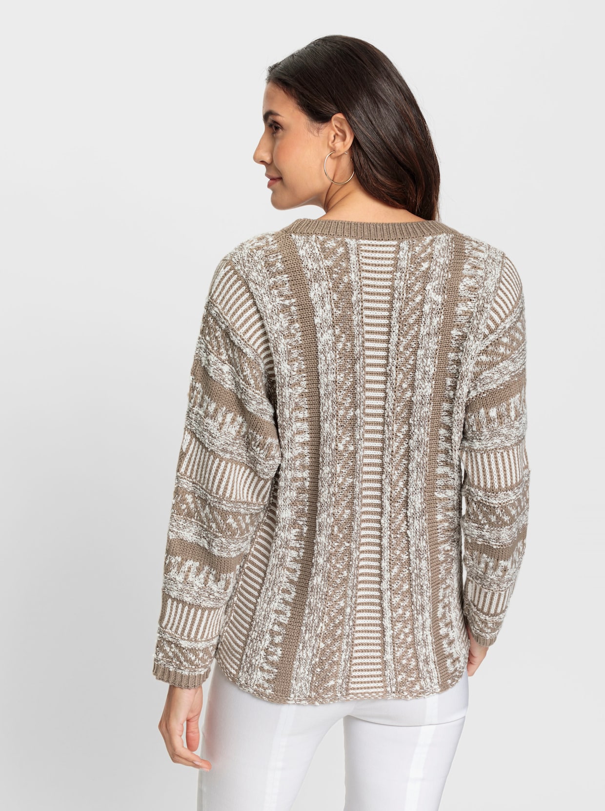 Pullover met lange mouwen - sesam/taupe gemêleerd