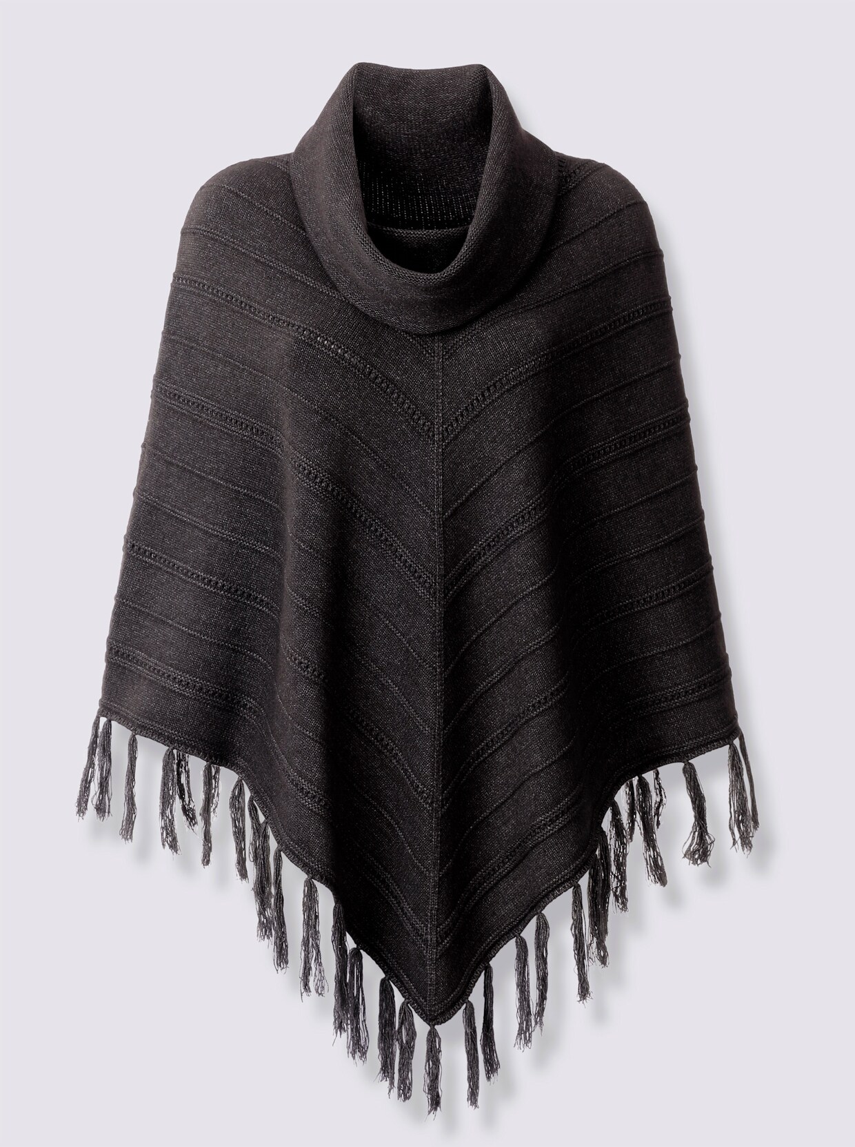 heine Poncho - graphit-meliert