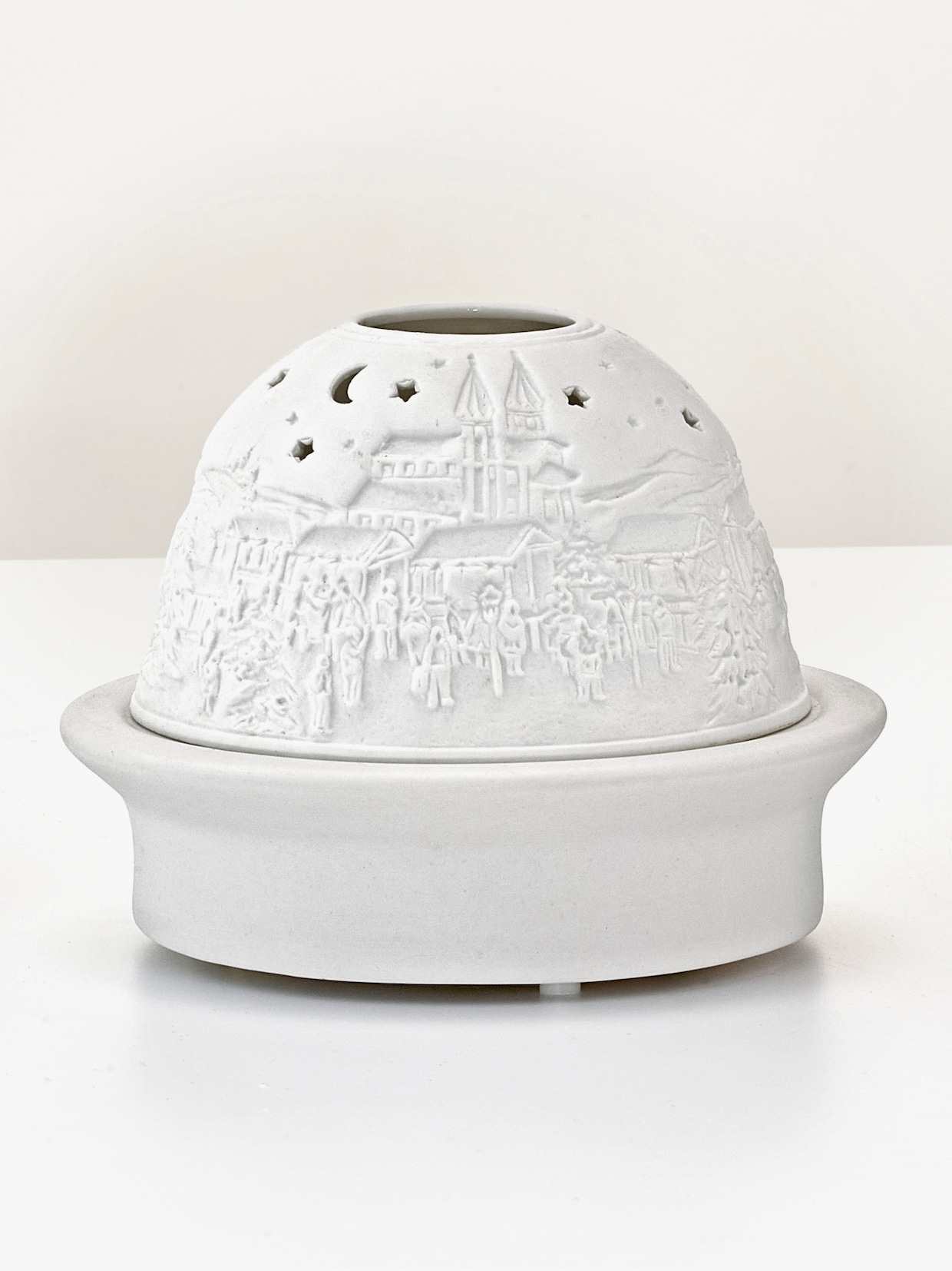 Porcelánová lampa - biela vzorovaná