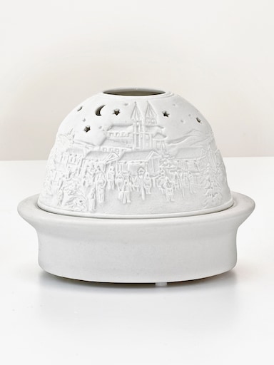 Porcelánová lampa - biela vzorovaná