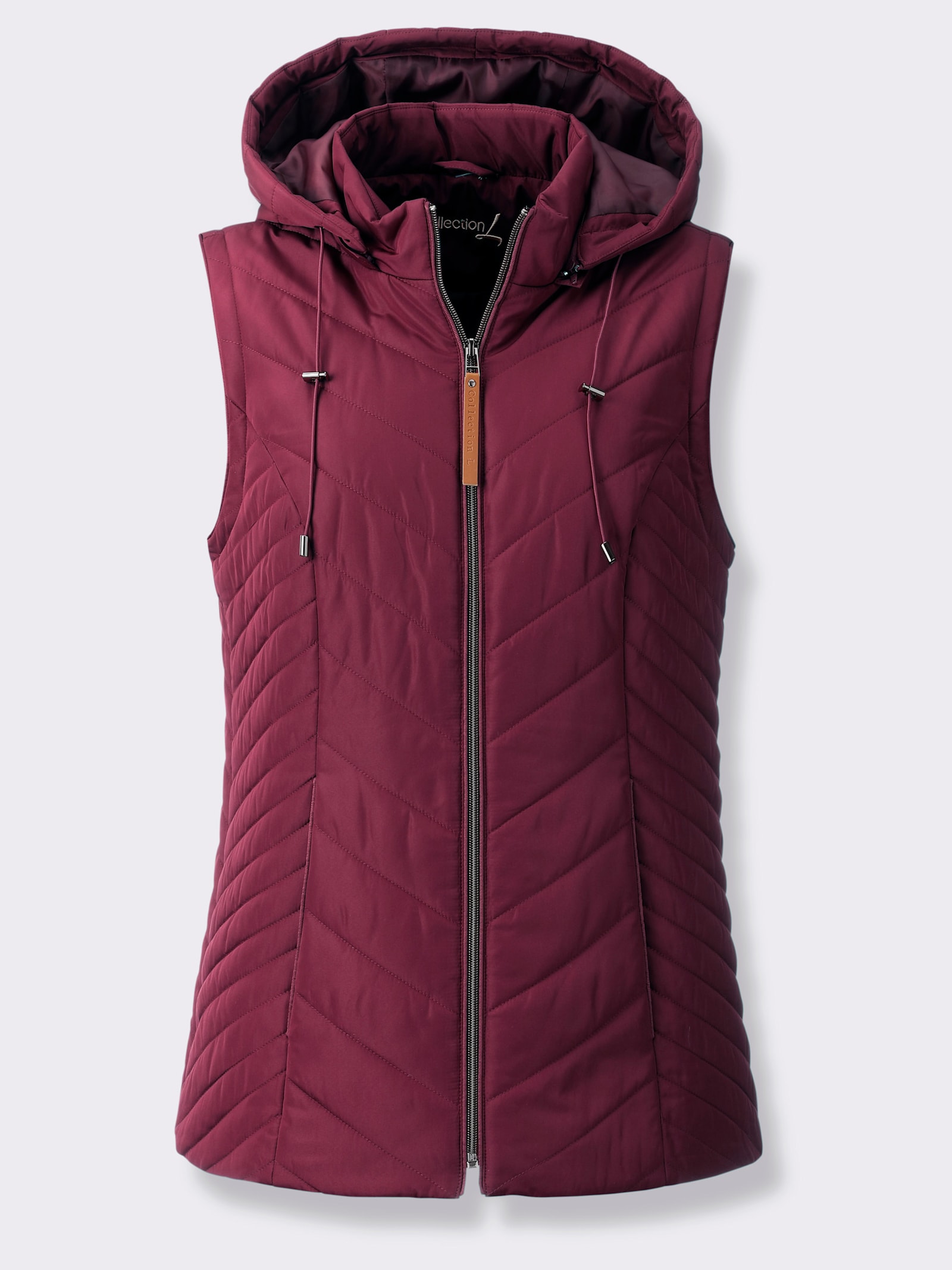  2-in-1-Jacke auch als Weste tragbar - bordeaux