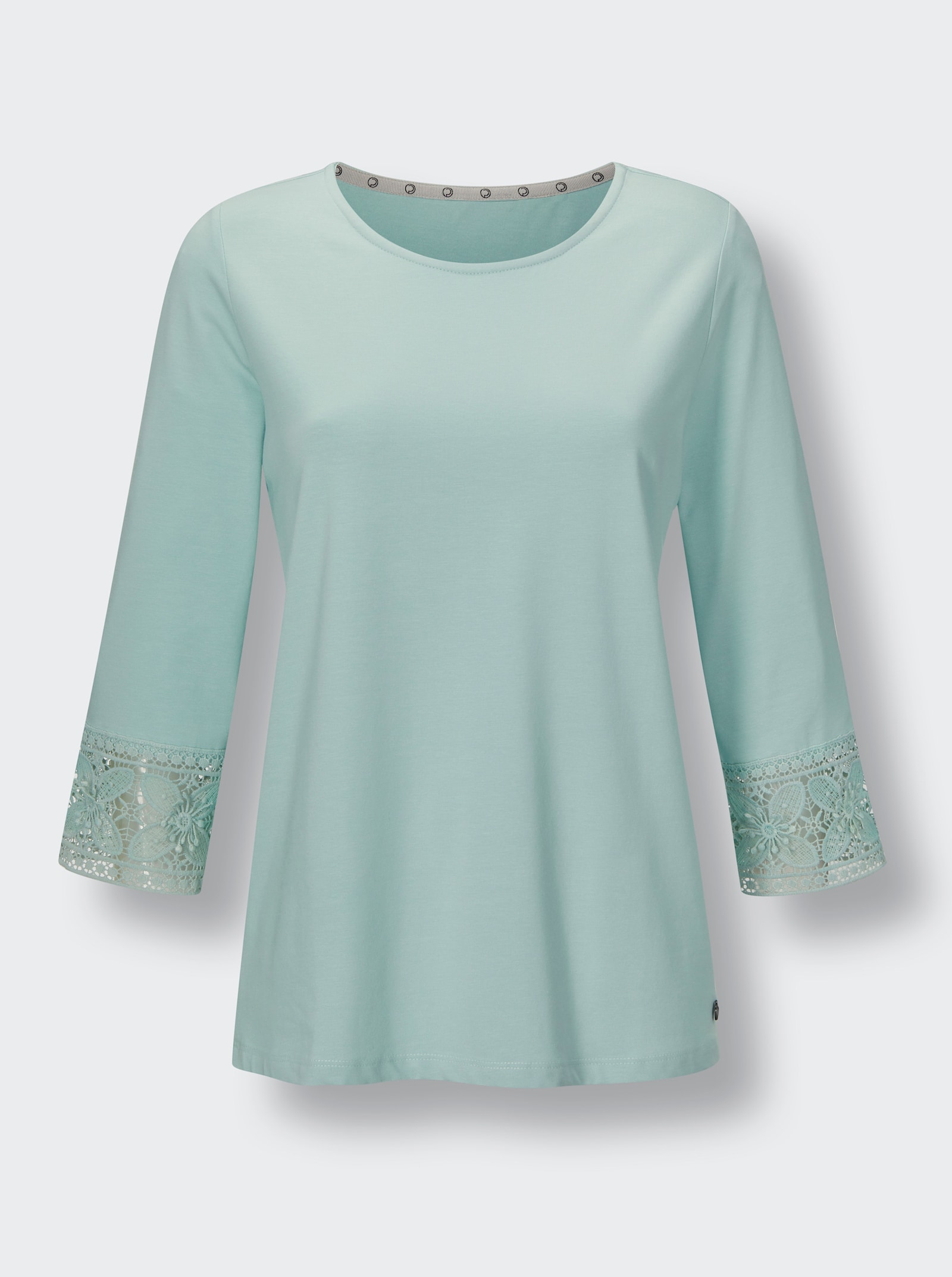 CREATION L PREMIUM 3/4-Arm-Shirt in glänzender Jersey-Qualität - kalkmint