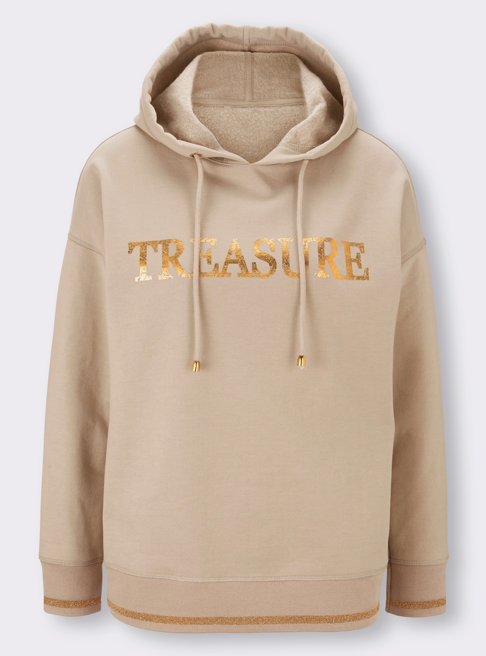 heine Sweatshirt avec fil brillant - sable imprimé