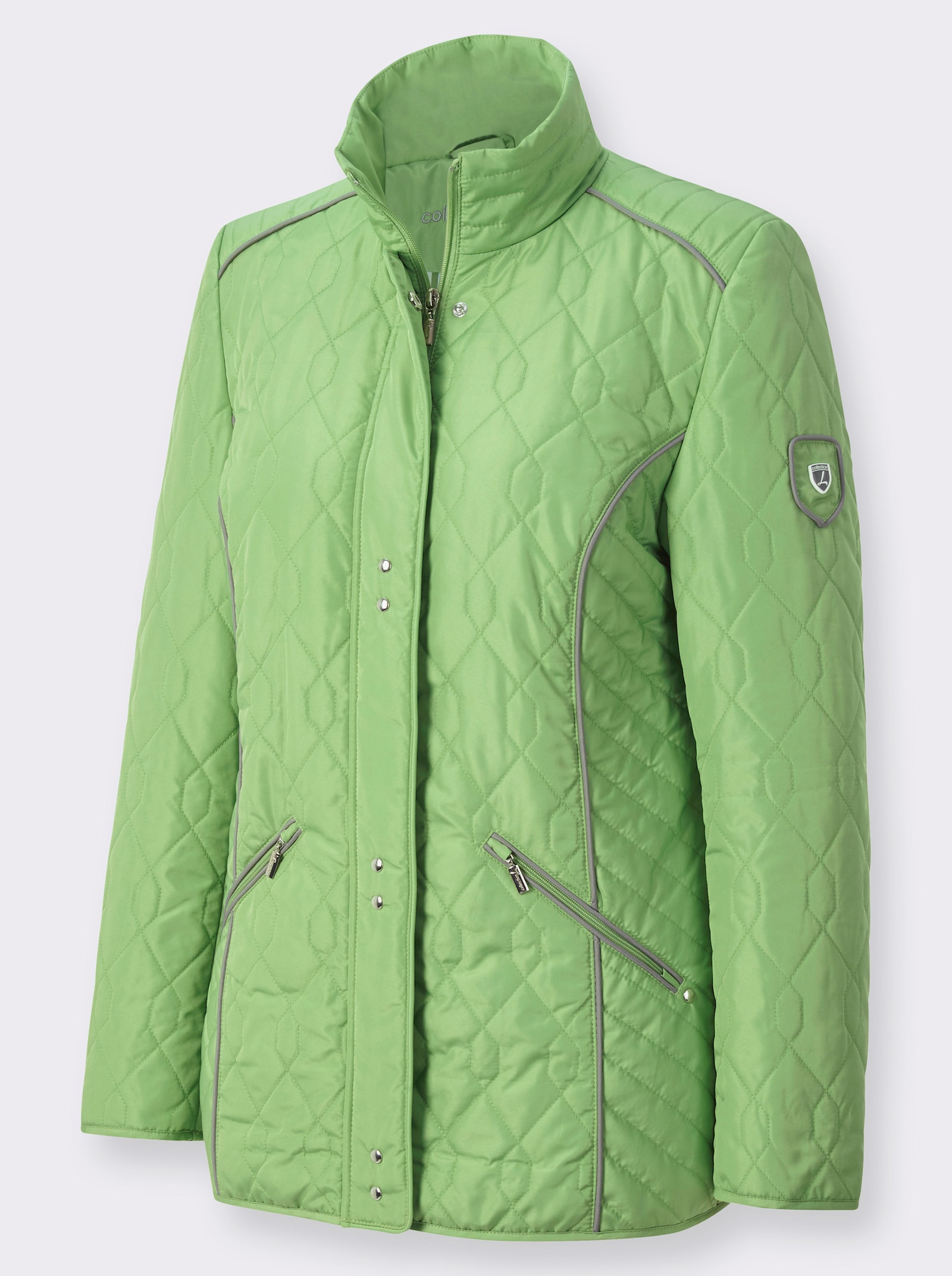 Steppjacke mit Kontrast-Details - apfel