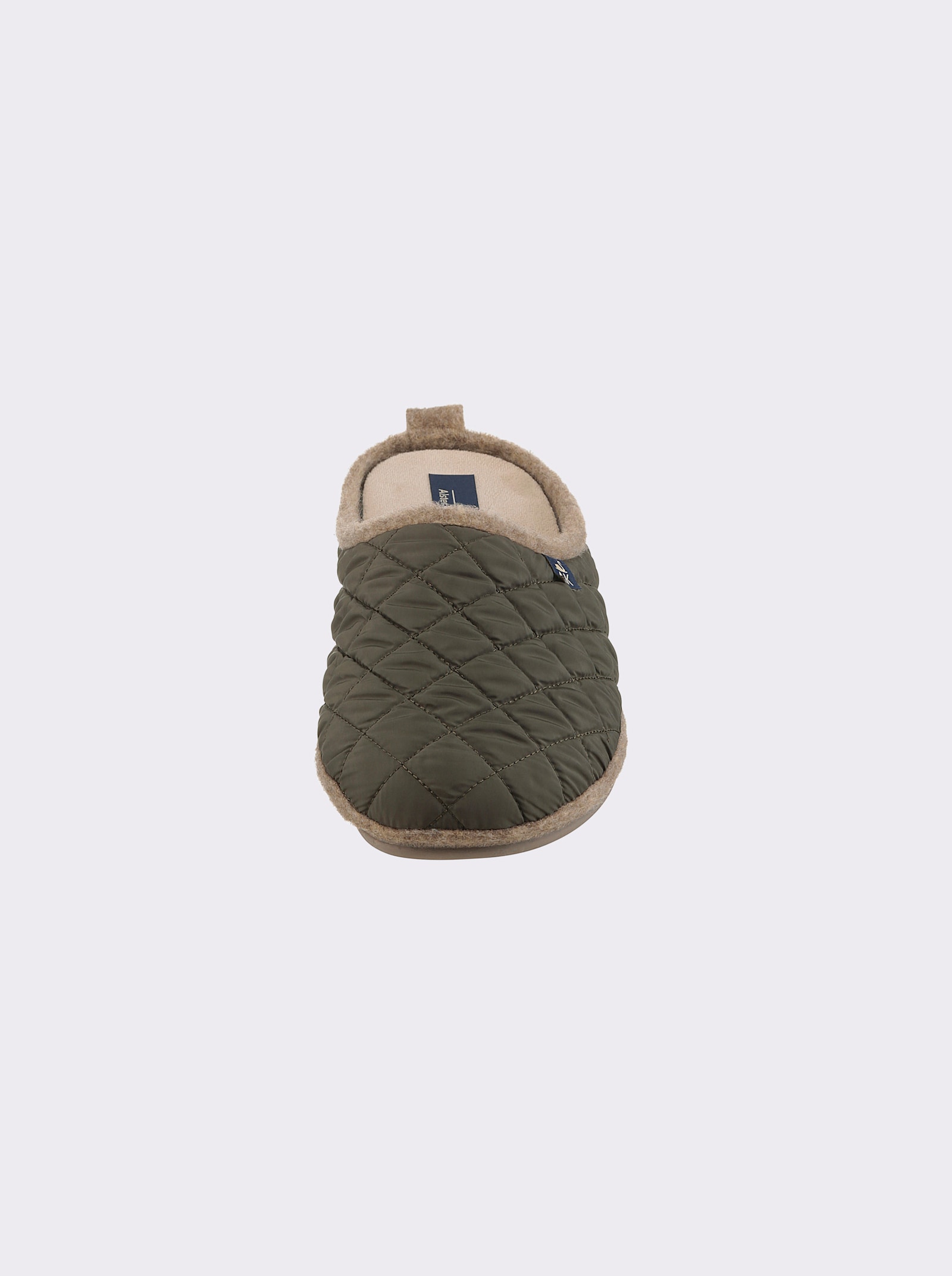 Pantoffel mit Steppmuster - khaki