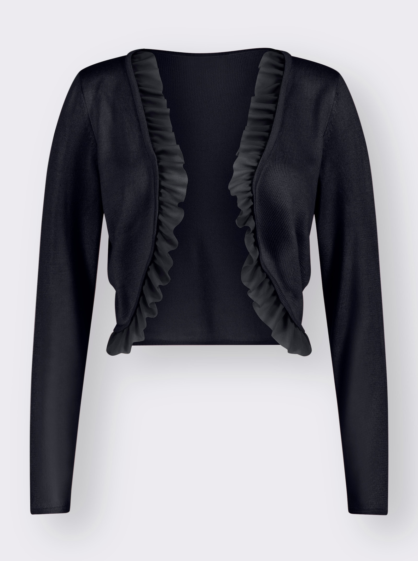 Bolero mit Chiffon-Volants - marine