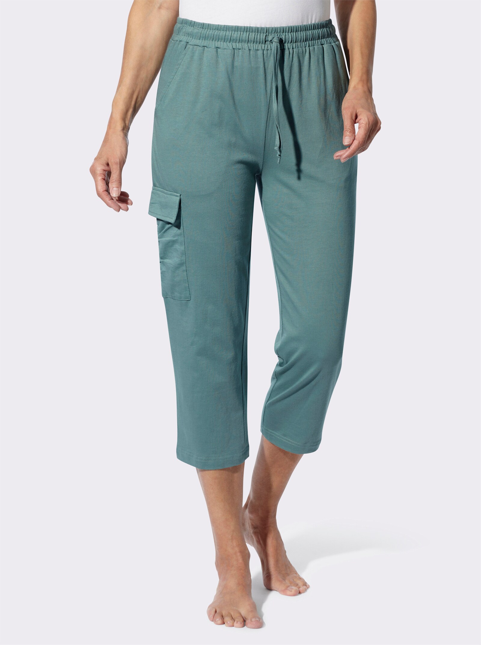 7/8-Hose mit aufgesetzter Pattentasche - jade