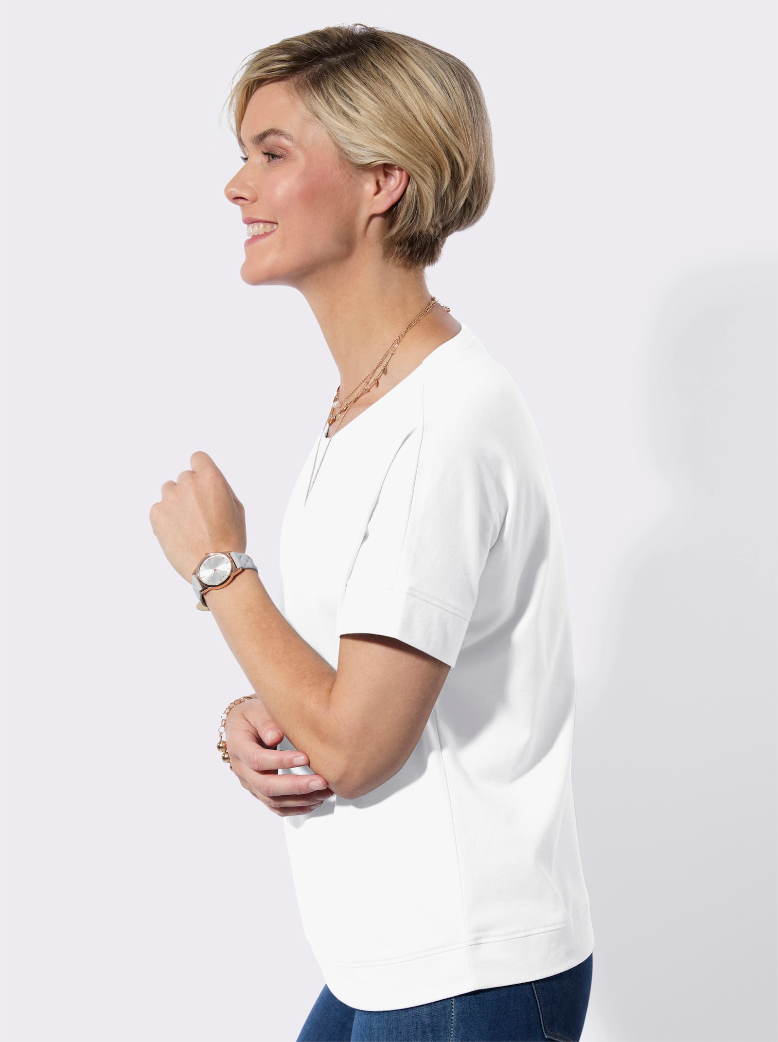 Halbarmshirt - weiß