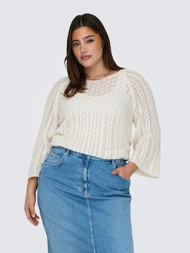 ONLY CARMAKOMA Strickpullover - cloud dancer