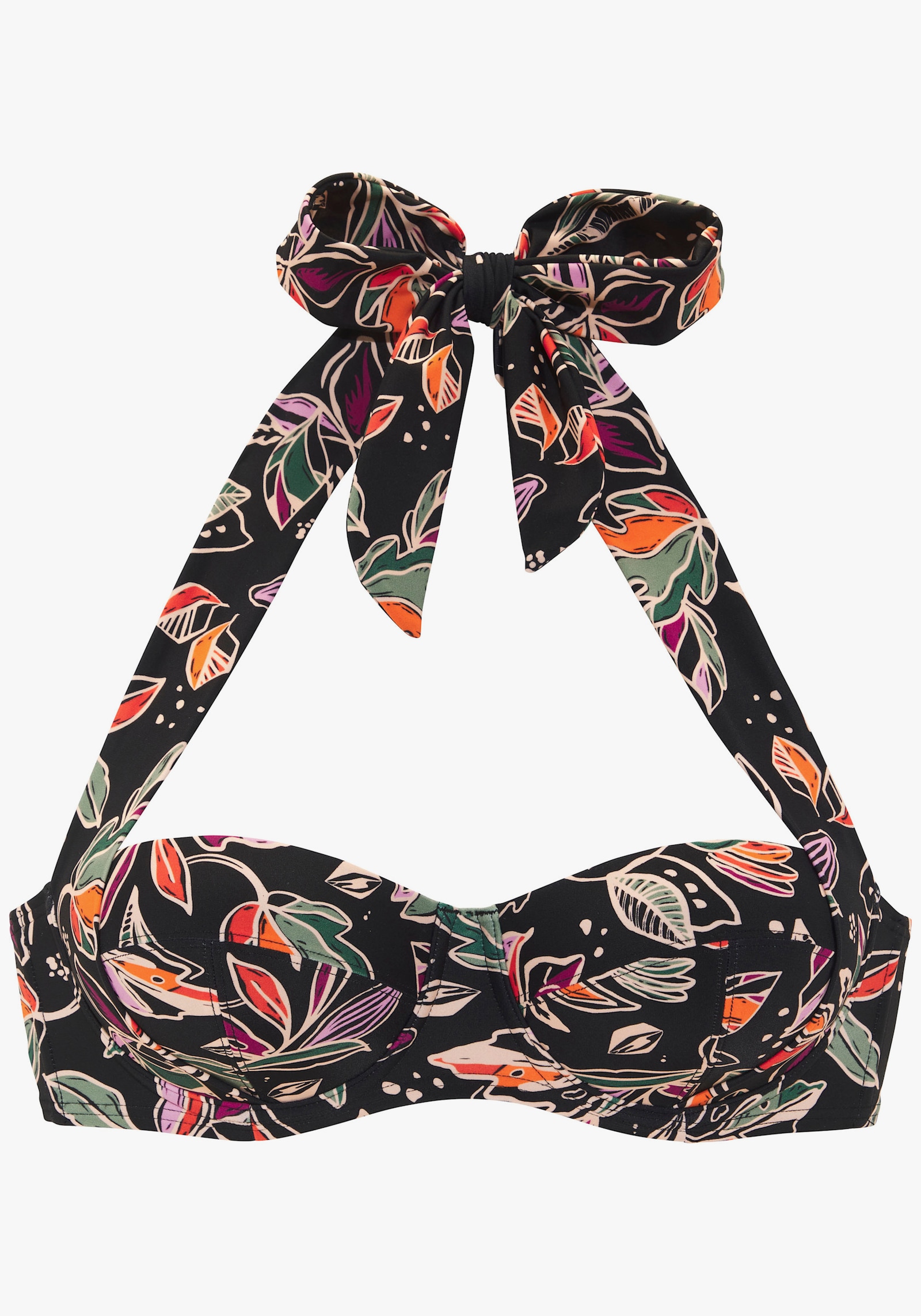 Buffalo Bügel-Bandeau-Bikini-Top - schwarz bedruckt