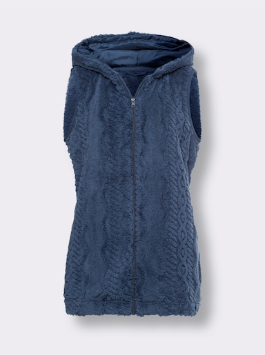 Fleeceweste aus Teddy-Fleece - jeansblau