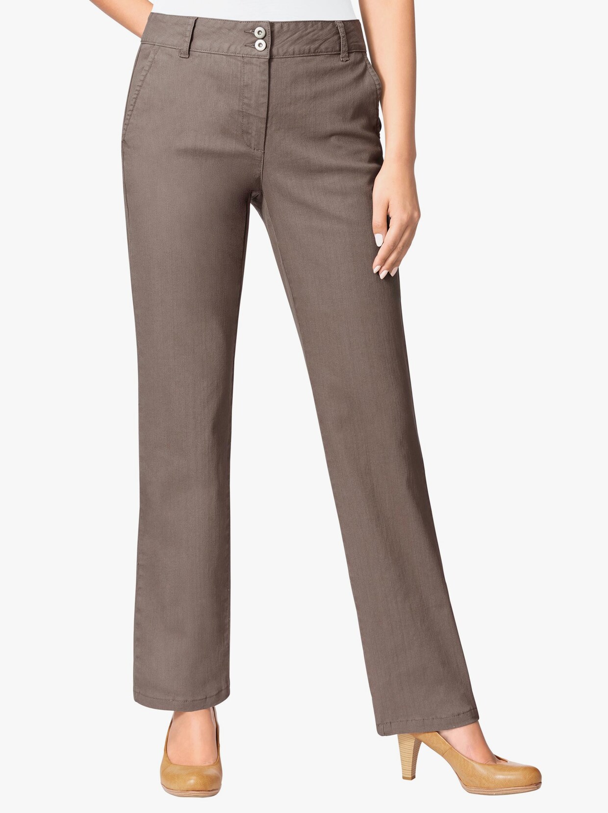 Stretch-Jeans - taupe