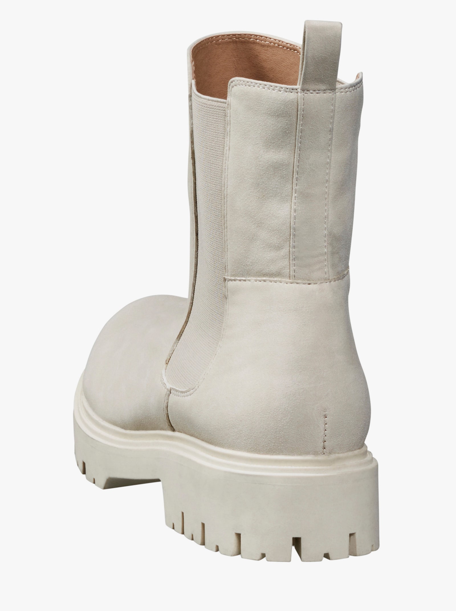 sheego Ankleboots aus Velourslederimitat - natur