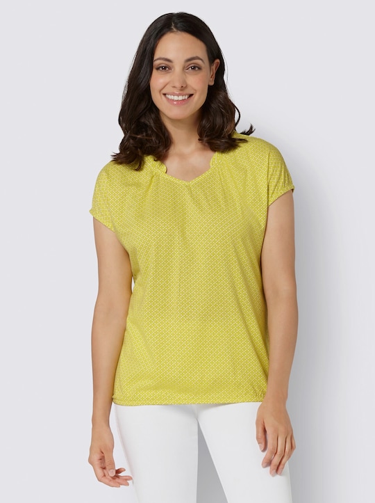 Shirt - limone-weiß-bedruckt