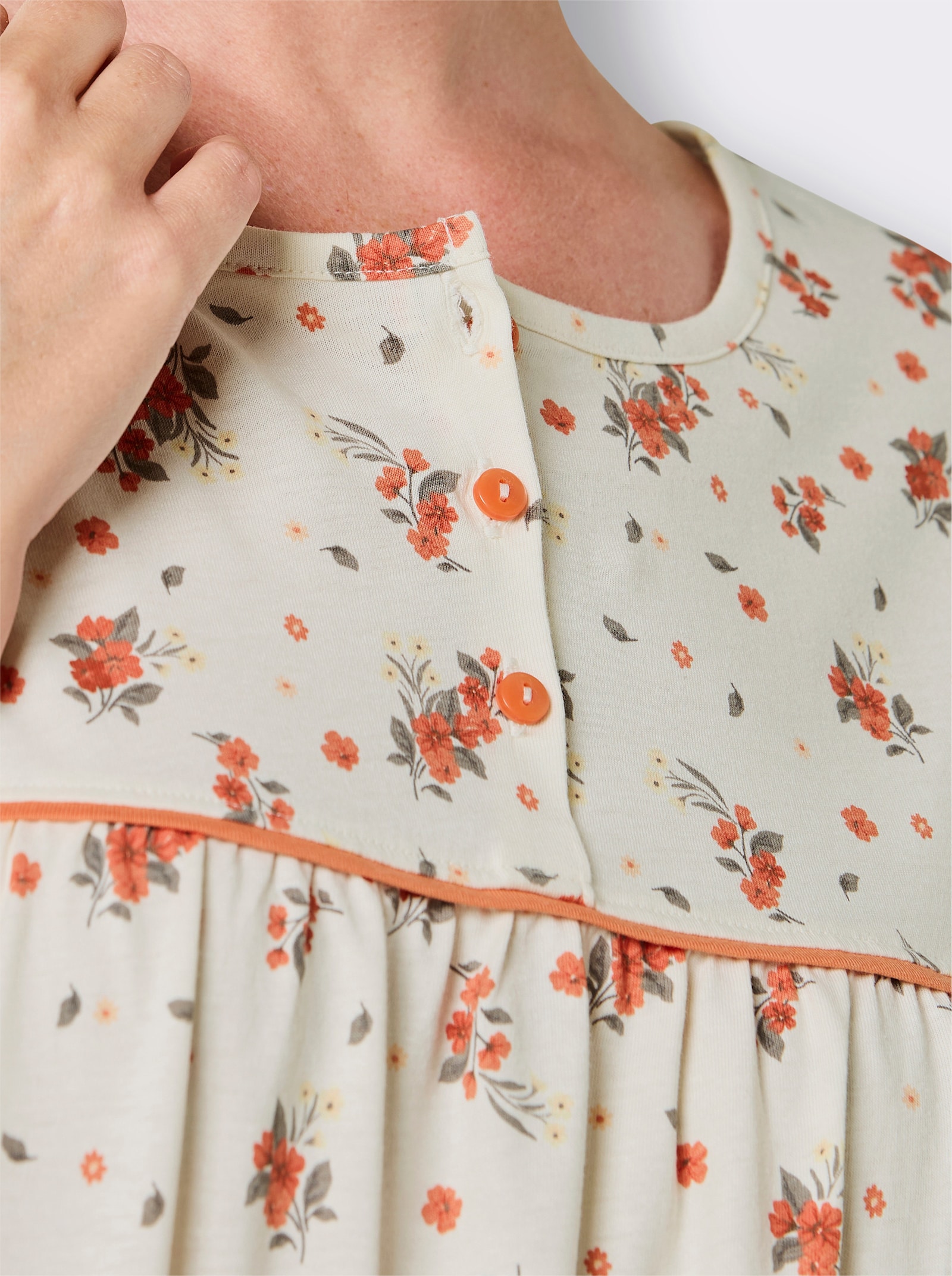 wäschepur Nachthemd - champagner-apricot-bedruckt