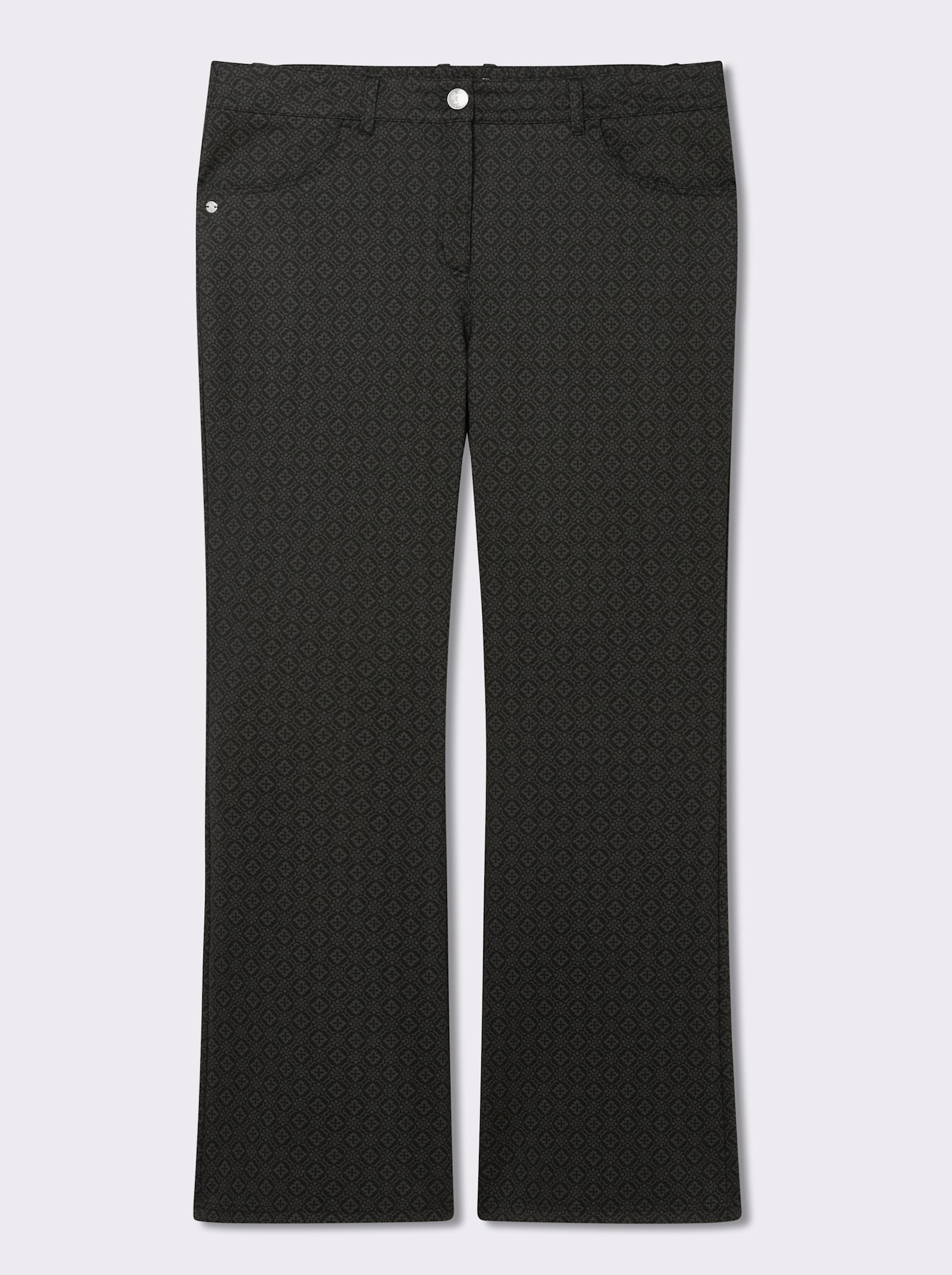 sheego Bootcuthose mit Jacquard-Kacheldruck - graphit-grau-gemustert